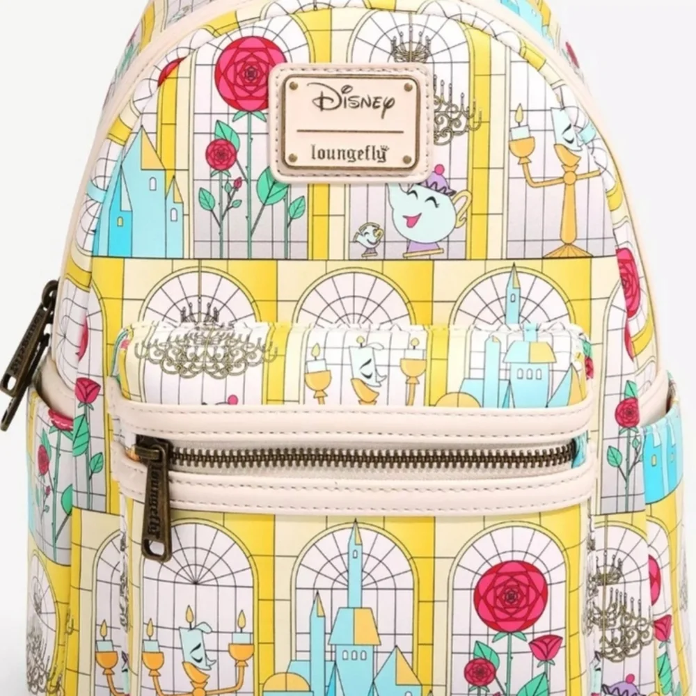 Loungefly Disney Beauty And The Beast Stained Glass Mini Backpack